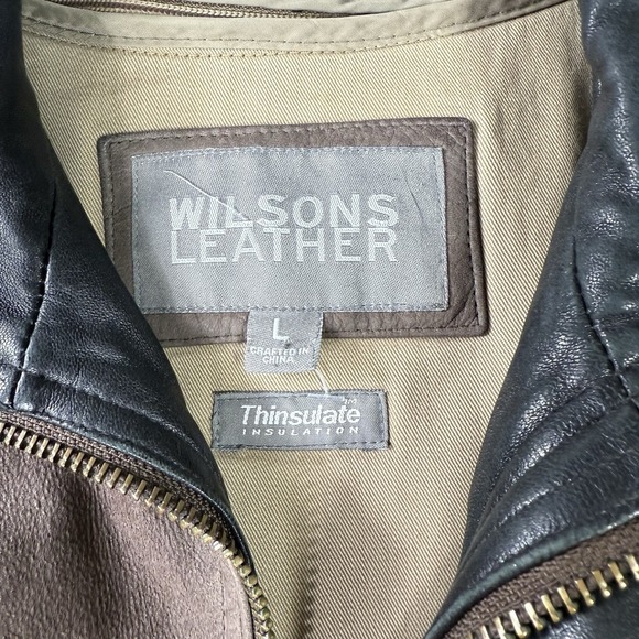 Vintage Wilsons Leather Bomber Jacket Mens Large Thinsulate Removable Liner - Picture 4 of 16